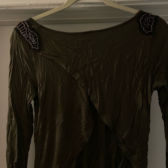 Jessica Simpson Forest Green Open low back Top size Small - Picture 6 of 11